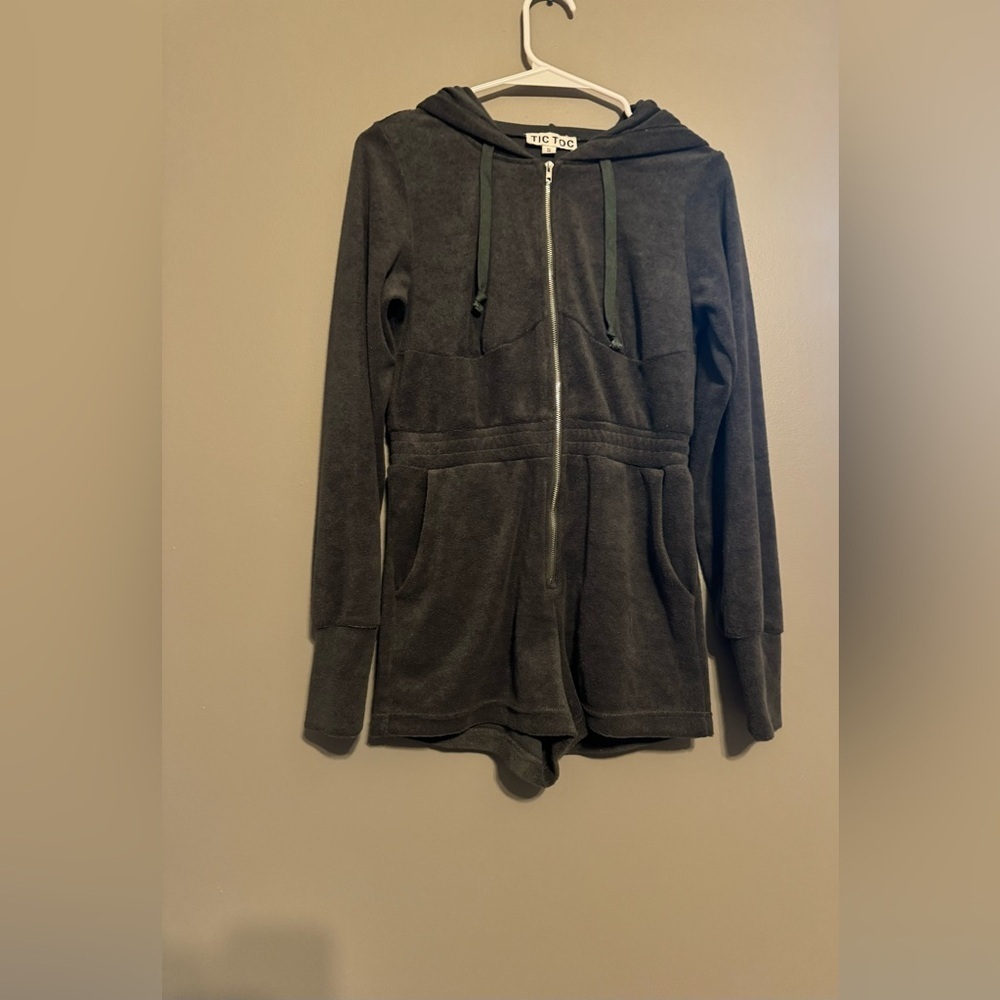 Women's Hooded Zip-Front Sweater - Charcoal